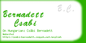 bernadett csabi business card