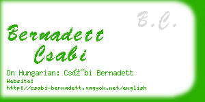 bernadett csabi business card